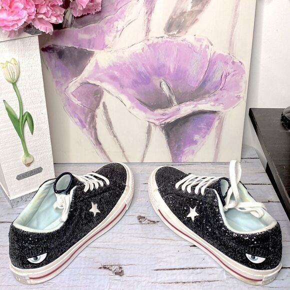 Converse Black Glitter Sneakers - Picture 3 of 8